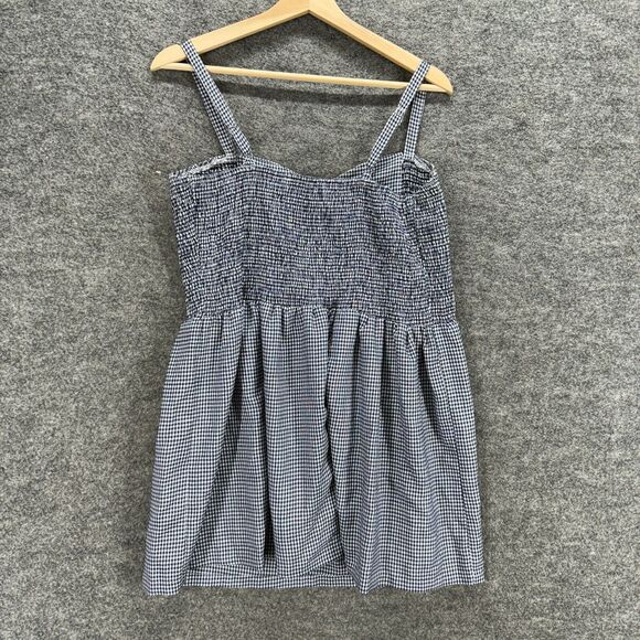 Ebby Andi Dress Women 14 Black Plaid Shift Short Sweetheart Button Sleeveless - Picture 2 of 6